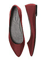 Front View Thumbnail - Lola Red Chelsea Satin Ballet Wedding Flats