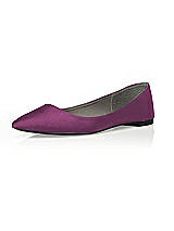 Rear View Thumbnail - Wild Berry Chelsea Satin Ballet Wedding Flats