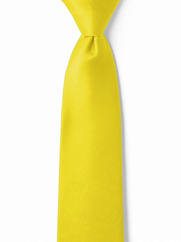 Front View - Citrus Matte Satin Boy's 14" Zip Necktie by After Six