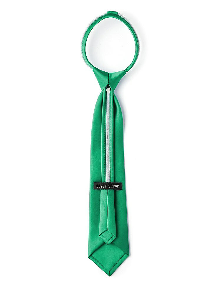 Back View - Pantone Emerald Matte Satin Boy's 14" Zip Necktie by After Six