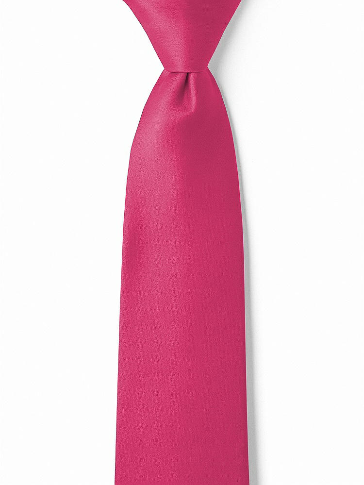 Front View - Shocking Matte Satin Boy's 14" Zip Necktie by After Six