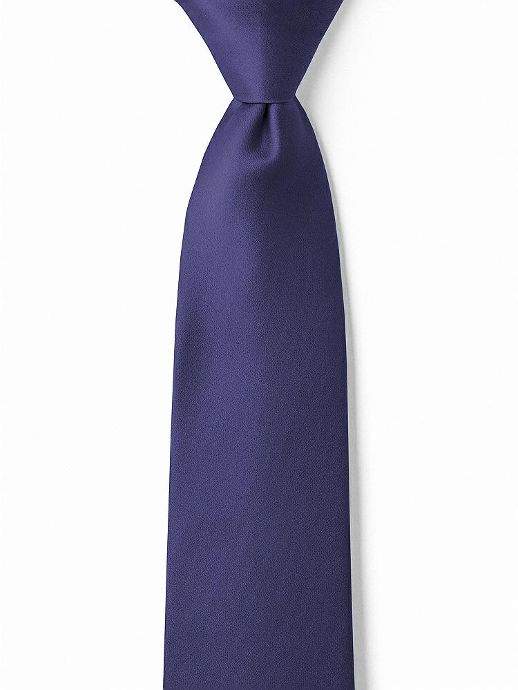 Front View - Amethyst Matte Satin Boy's 14" Zip Necktie by After Six