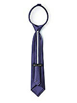 Rear View Thumbnail - Amethyst Matte Satin Boy's 14" Zip Necktie by After Six