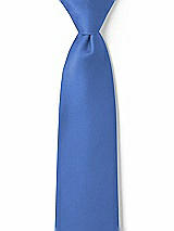 Front View Thumbnail - Cornflower Matte Satin Boy's 14" Zip Necktie by After Six