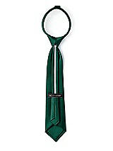 Rear View Thumbnail - Hunter Green Matte Satin Boy's 14" Zip Necktie by After Six