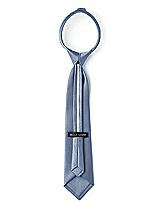 Rear View Thumbnail - Larkspur Blue Matte Satin Boy's 14" Zip Necktie by After Six