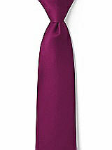 Front View Thumbnail - Merlot Matte Satin Boy's 14" Zip Necktie by After Six