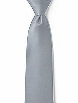 Front View Thumbnail - Platinum Matte Satin Boy's 14" Zip Necktie by After Six