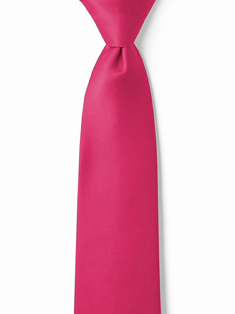 Front View - Posie Matte Satin Boy's 14" Zip Necktie by After Six