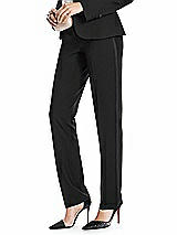 Rear View Thumbnail - Black Women's Tuxedo Pant - Marlowe by After Six