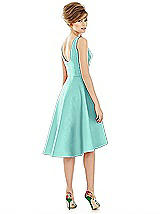 Alt View 2 Thumbnail - Coastal Bateau Neck Satin High Low Cocktail Dress