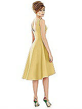 Alt View 2 Thumbnail - Maize Bateau Neck Satin High Low Cocktail Dress