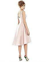 Alt View 2 Thumbnail - Blush Bateau Neck Satin High Low Cocktail Dress