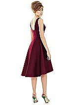 Alt View 2 Thumbnail - Cabernet Bateau Neck Satin High Low Cocktail Dress