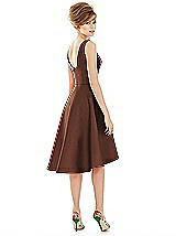 Alt View 2 Thumbnail - Cognac Bateau Neck Satin High Low Cocktail Dress