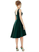 Alt View 2 Thumbnail - Evergreen Bateau Neck Satin High Low Cocktail Dress