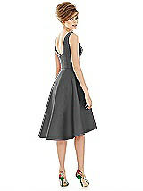 Alt View 2 Thumbnail - Gunmetal Bateau Neck Satin High Low Cocktail Dress