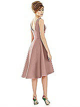 Alt View 2 Thumbnail - Neu Nude Bateau Neck Satin High Low Cocktail Dress