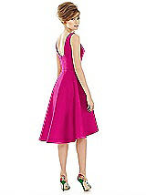 Alt View 2 Thumbnail - Think Pink Bateau Neck Satin High Low Cocktail Dress