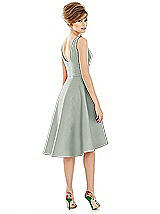 Alt View 2 Thumbnail - Willow Green Bateau Neck Satin High Low Cocktail Dress