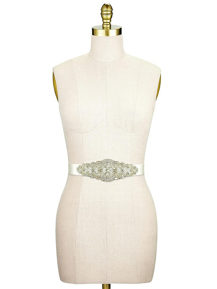 Back View - Ivory Jackie - Vintage Medallion Bridal Sash