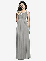 Front View Thumbnail - Chelsea Gray Sleeveless Notch Maternity Dress