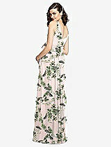 Rear View Thumbnail - Palm Beach Print Sleeveless Notch Maternity Dress