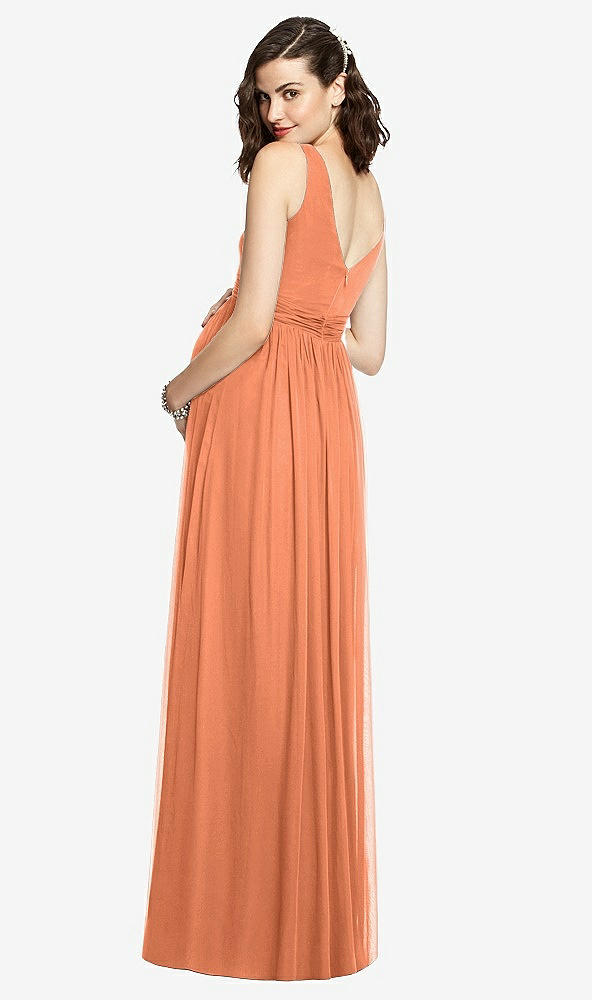 Back View - Sweet Melon Sleeveless Notch Maternity Dress