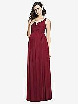 Front View Thumbnail - Burgundy Sleeveless Notch Maternity Dress