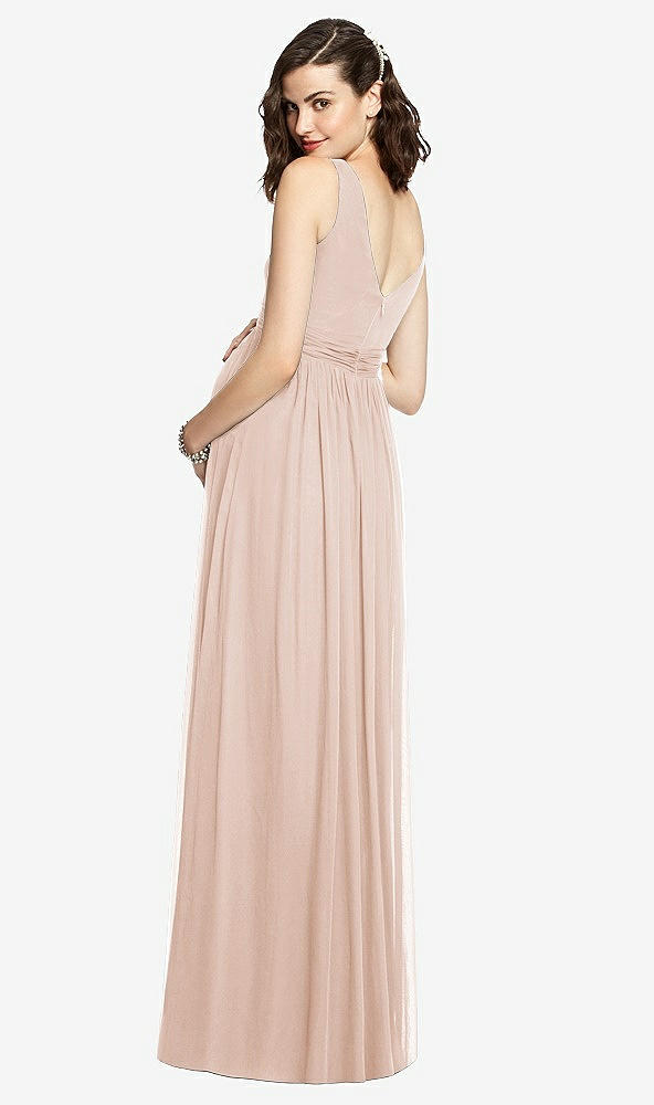 Back View - Cameo Sleeveless Notch Maternity Dress