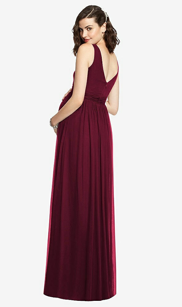 Back View - Cabernet Sleeveless Notch Maternity Dress