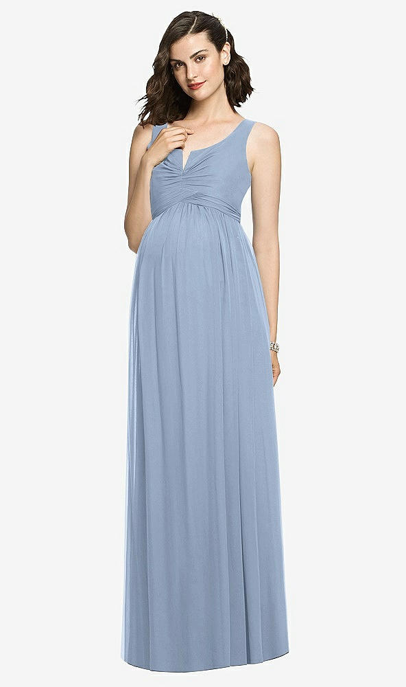 Front View - Cloudy Sleeveless Notch Maternity Dress