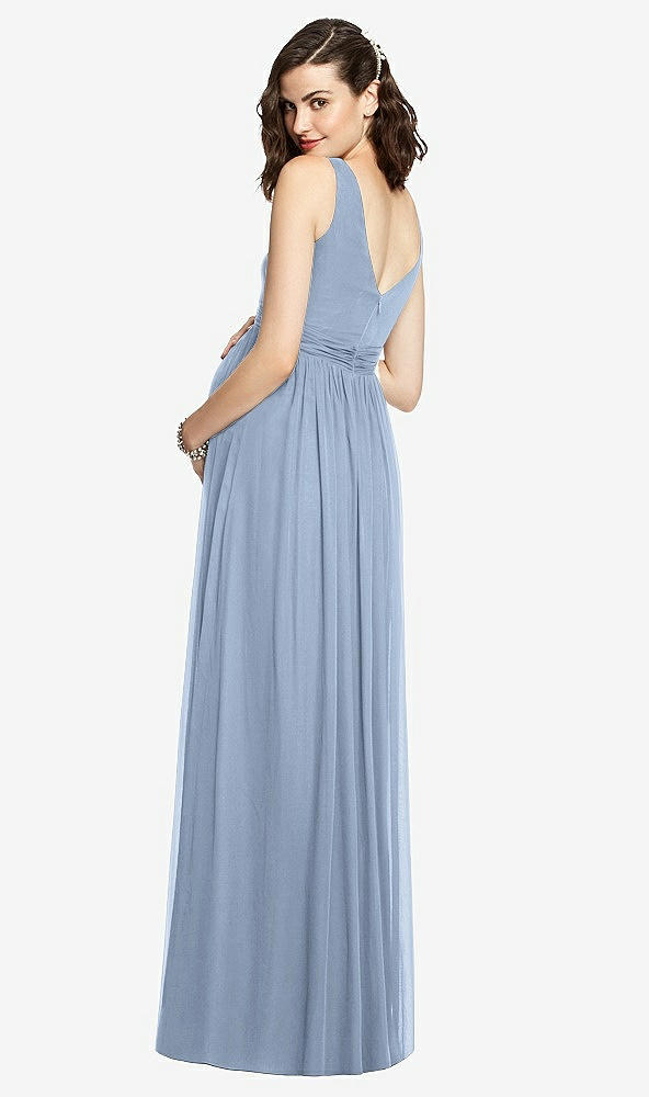 Back View - Cloudy Sleeveless Notch Maternity Dress