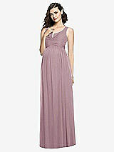 Front View Thumbnail - Dusty Rose Sleeveless Notch Maternity Dress