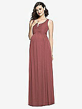 Front View Thumbnail - English Rose Sleeveless Notch Maternity Dress