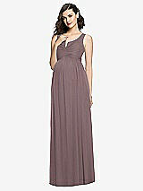 Front View Thumbnail - French Truffle Sleeveless Notch Maternity Dress