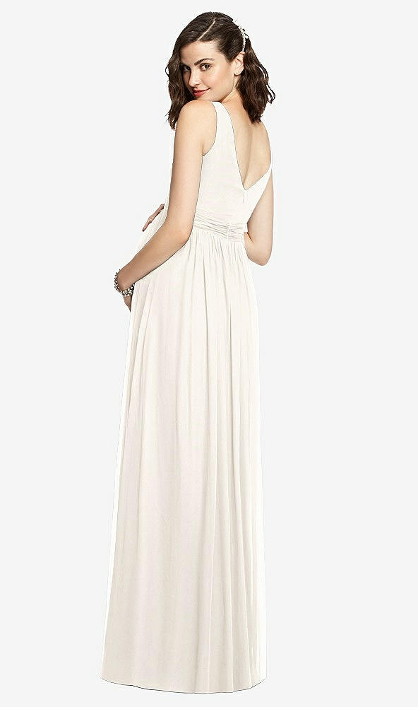 Back View - Ivory Sleeveless Notch Maternity Dress