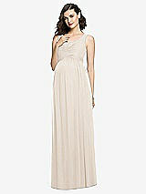 Front View Thumbnail - Oat Sleeveless Notch Maternity Dress