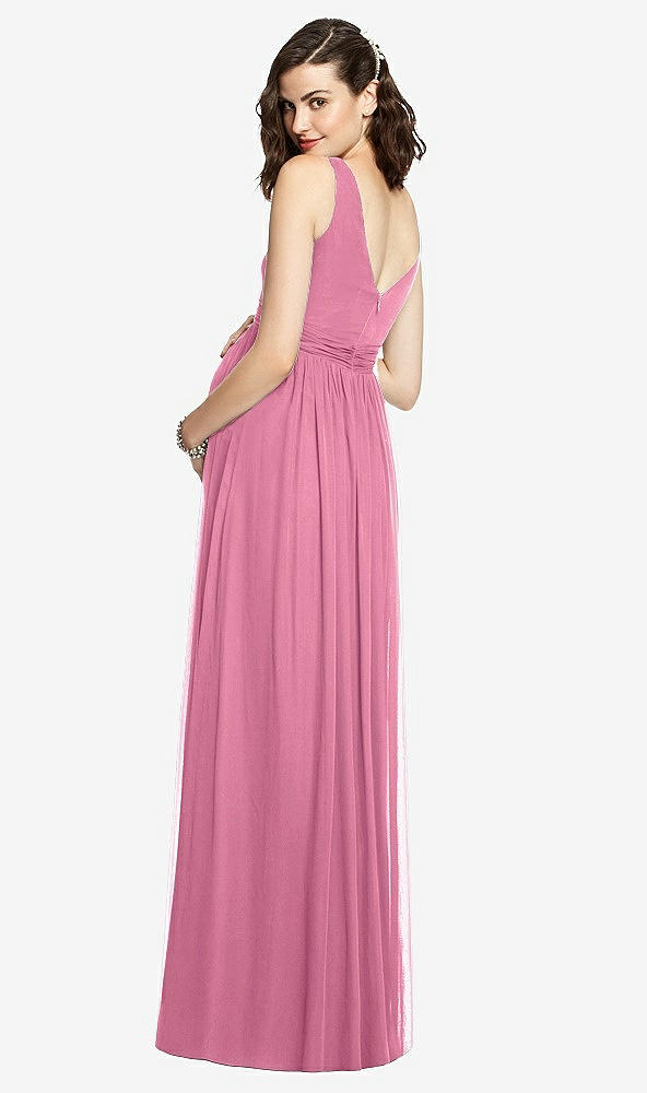 Back View - Orchid Pink Sleeveless Notch Maternity Dress