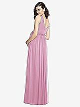 Rear View Thumbnail - Powder Pink Sleeveless Notch Maternity Dress