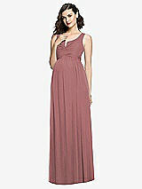 Front View Thumbnail - Rosewood Sleeveless Notch Maternity Dress