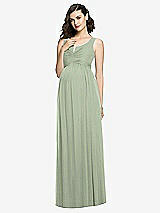 Front View Thumbnail - Sage Sleeveless Notch Maternity Dress