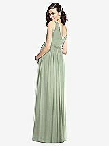 Rear View Thumbnail - Sage Sleeveless Notch Maternity Dress