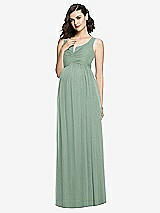 Front View Thumbnail - Seagrass Sleeveless Notch Maternity Dress