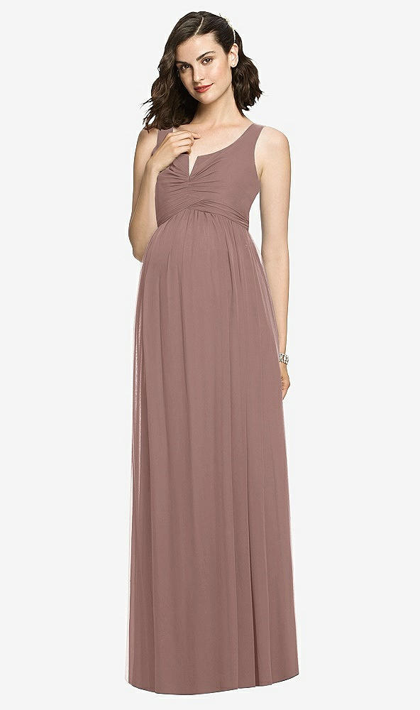 Front View - Sienna Sleeveless Notch Maternity Dress