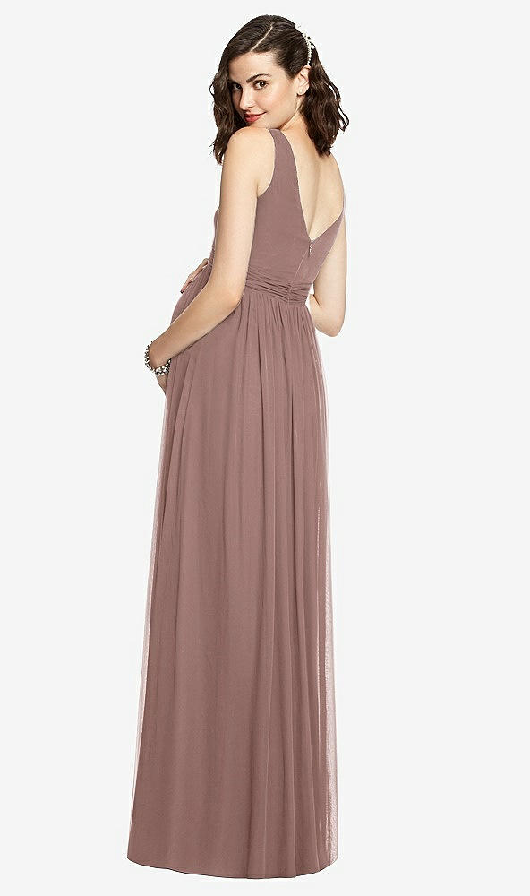 Back View - Sienna Sleeveless Notch Maternity Dress