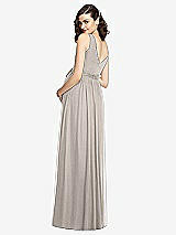 Rear View Thumbnail - Taupe Sleeveless Notch Maternity Dress