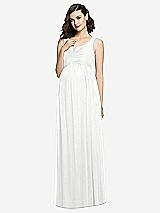 Front View Thumbnail - White Sleeveless Notch Maternity Dress