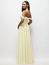 Alt View 5 Thumbnail - Butter Yellow Off-the-Shoulder Draped Chiffon Maxi Dress