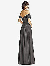 Alt View 2 Thumbnail - Caviar Gray Off-the-Shoulder Draped Chiffon Maxi Dress